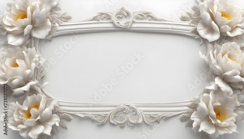 Charming Floral Frame on Elegant White Background