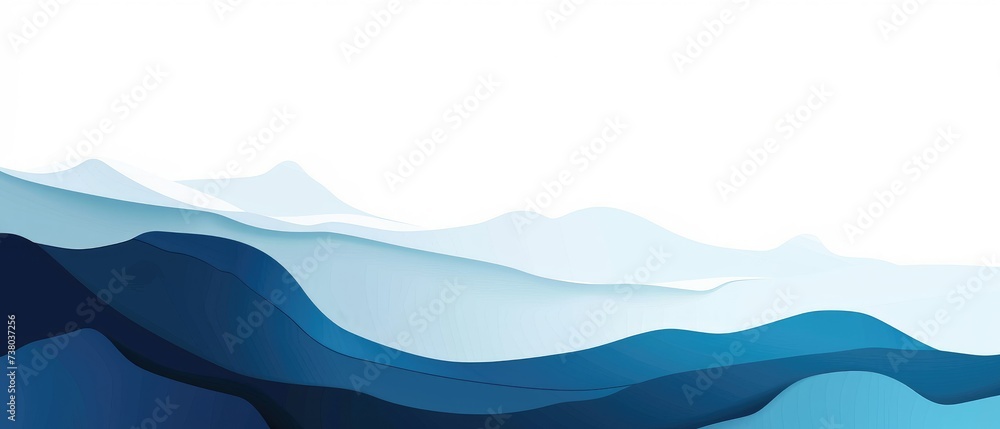 Abstract Blue Waves on White Background Abstract Blue Waves on White Background