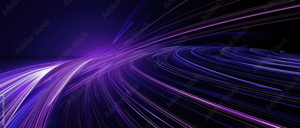Abstract Purple Neon Light Trails on Black Abstract Purple Neon Light Trails on Black