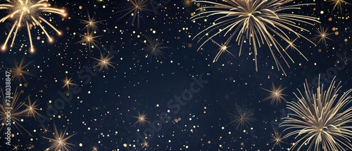 Golden Fireworks Display Lighting Up the Night Sky