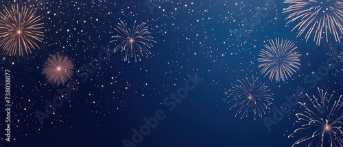 Festive Fireworks Display in Starry Night Sky