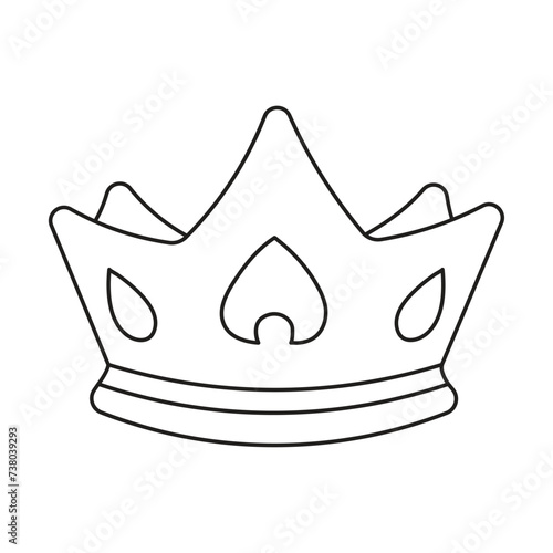Continuous single line drawing of royal crown simple king crown outline vector art illustration design