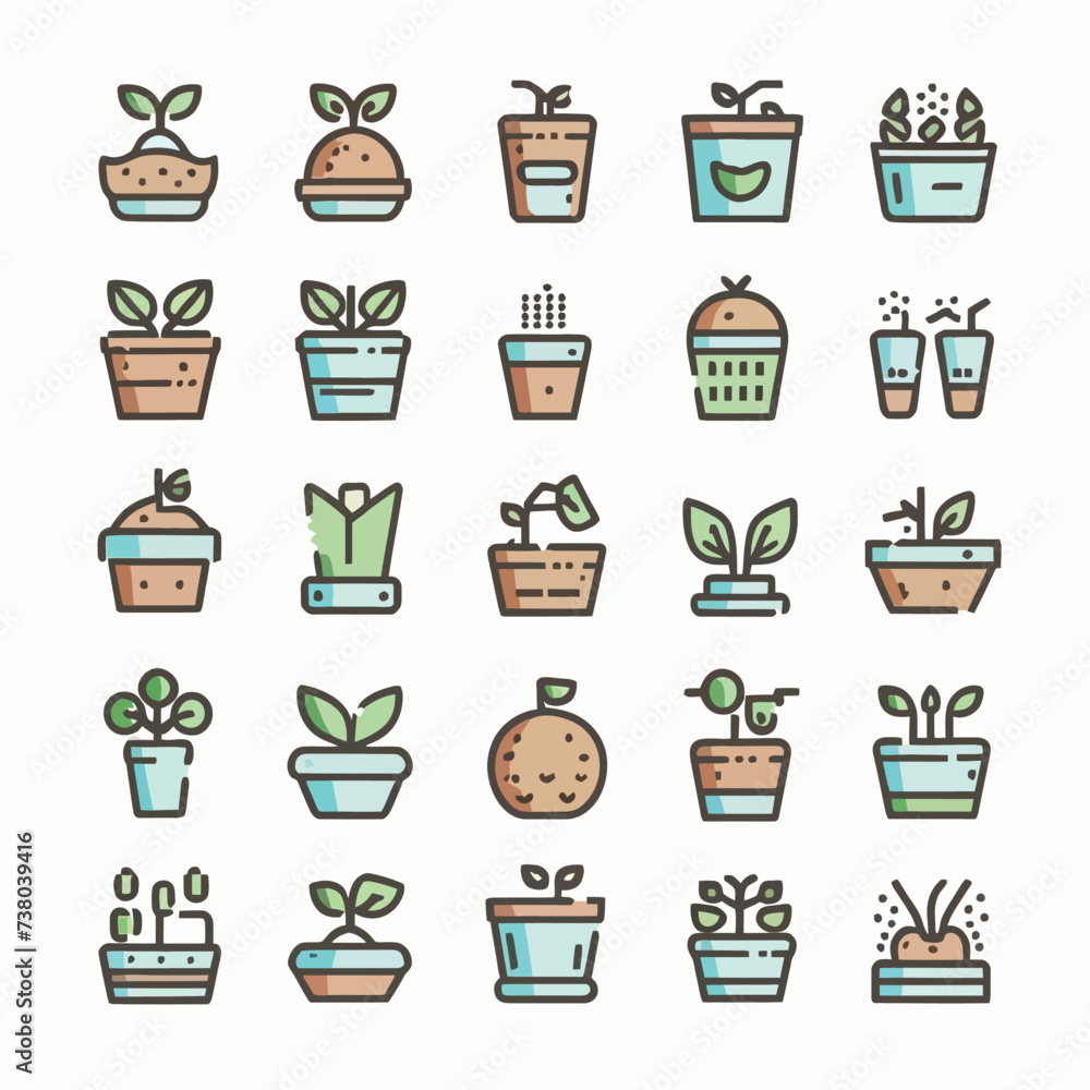 Gardening icon vector Set Gardening icon vector Set