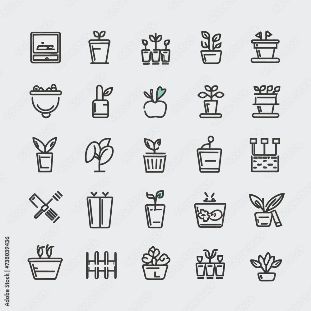 Gardening icon vector Set Gardening icon vector Set