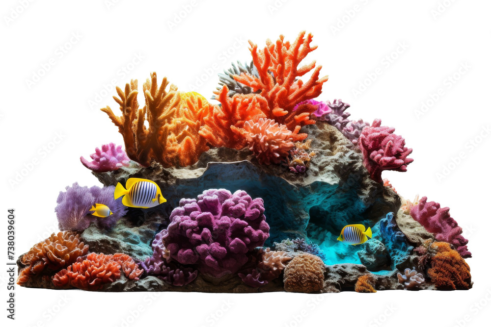 Colorful Corals in a Vibrant Aquarium. An aquarium showcasing an abundance of vibrant and diverse corals, creating a visually stunning display of colors.