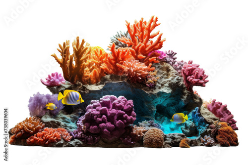 Colorful Corals in a Vibrant Aquarium. An aquarium showcasing an abundance of vibrant and diverse corals  creating a visually stunning display of colors.