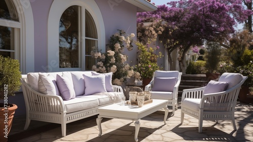 Lavender and White Outdoor Furniture