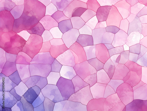 Abstract pink and purple  watercolor mosaic illustration background 