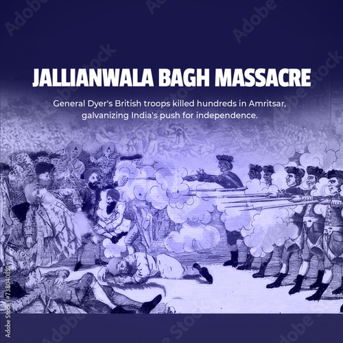 Bild auf Leinwand Jallianwala Bagh Massacre Poster - Historical Image: Remember the Jallianwala Ba