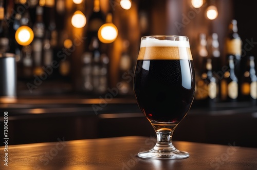 Dark Craft Beer in a Transparent Glass
