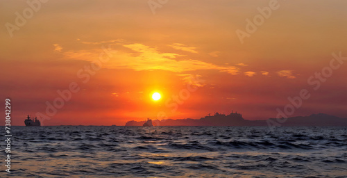 Seascape at sunset. AI © vvicca