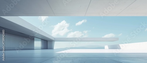 Modern Minimalist Architectural Space with Sky View