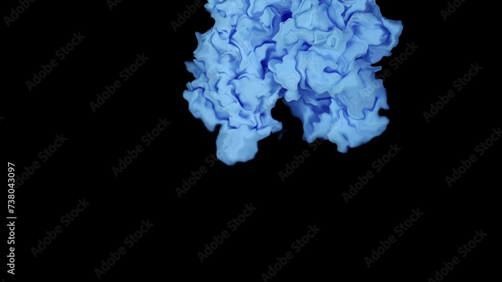 Real shot color paint drops in water in slow motion. Ink swirling underwater. Cloud of ink collision isolated on black background Real shot color paint drops in water in slow motion. Ink swirling underwater. Cloud of ink collision isolated on black background
