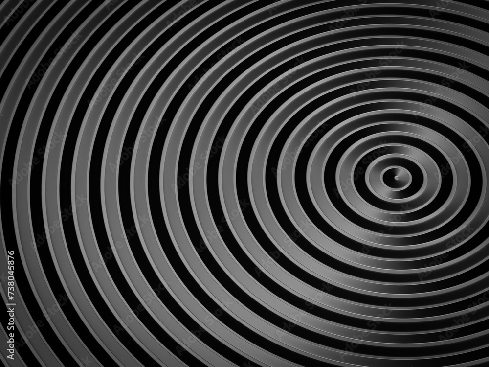 Smooth concentric black rings or circles waves background wallpaper banner flat lay top view Smooth concentric black rings or circles waves background wallpaper banner flat lay top view