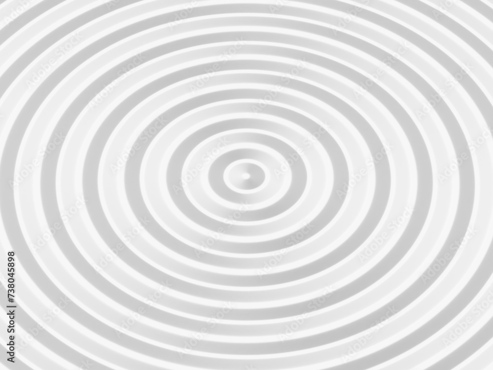 Smooth concentric white rings or circles waves background wallpaper banner flat lay top view