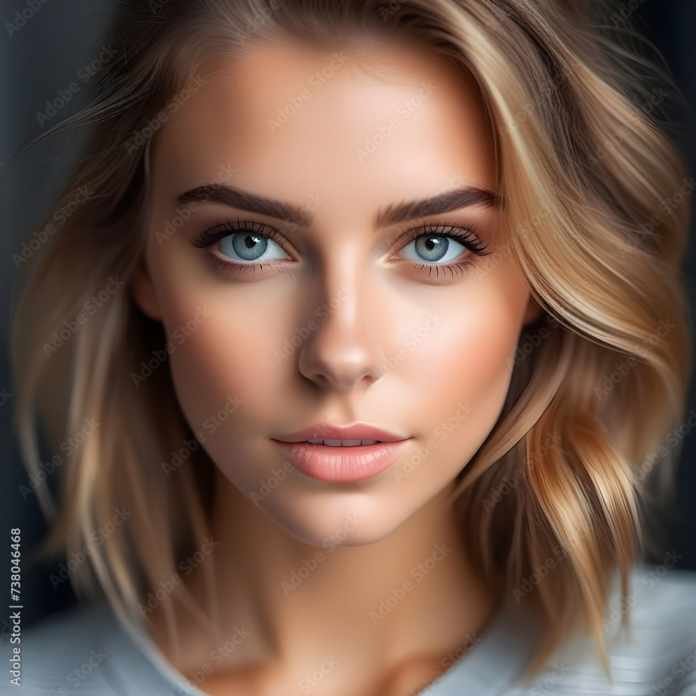 Portrait of a blonde with blue eyes. Portrait of a blonde with blue eyes.