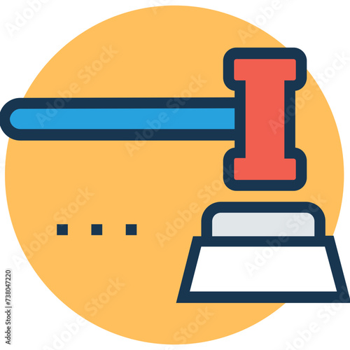 An icon of auction flat design 