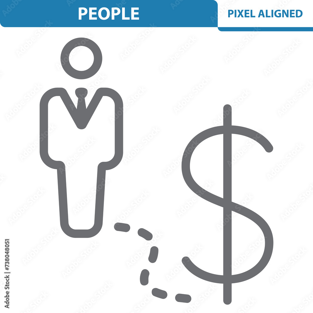 Businessman Icon. Dollar, man, wealth, job, career Businessman Icon. Dollar, man, wealth, job, career