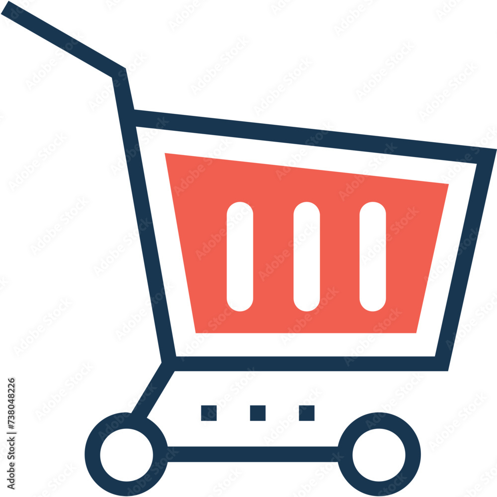 A shopping trolley flat icon download A shopping trolley flat icon download