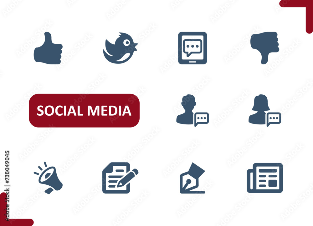 Social Media Icons. Like, Dislike, User, Comment, Chat Icon Social Media Icons. Like, Dislike, User, Comment, Chat Icon