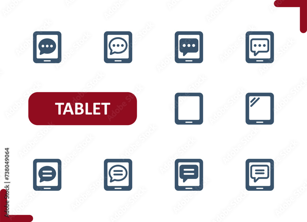 Tablet Icons. Touchscreen, Chat Bubble, Message, Text Message Icon