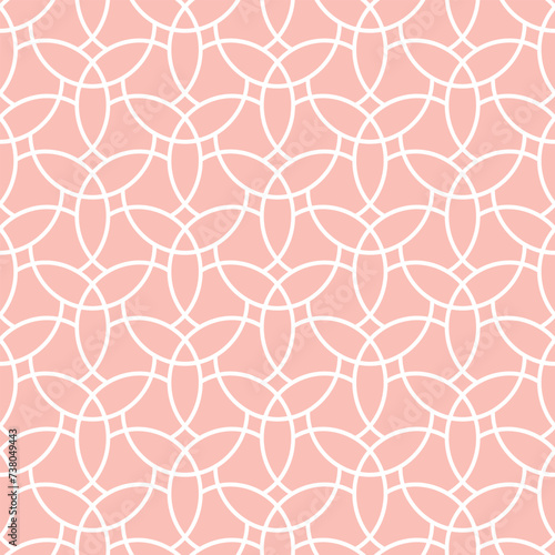 Seamless vector ornament. Modern wavy background. Geometric modern pink white pattern