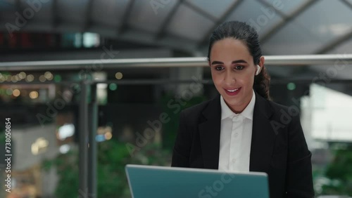 Wallpaper Mural Young Charming Woman Conducts an Online Lecture, Explaining the Material by Showing Her Hands. Torontodigital.ca