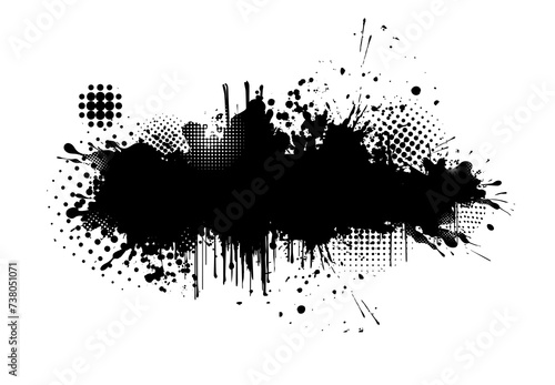 Abstract black blot object. hand drawing. Not AI  Vector illustration