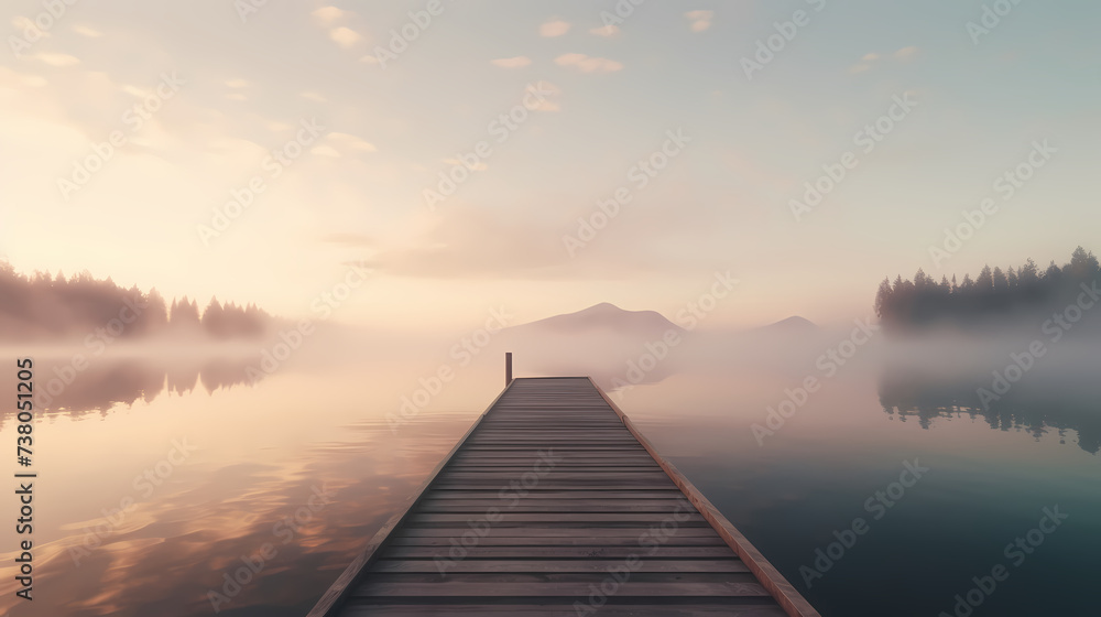 Quiet lake, beautiful scenery Quiet lake, beautiful scenery