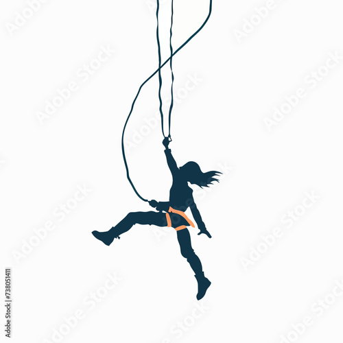 Person Doing Bungee Jumping Illustration