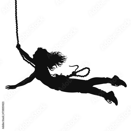 Person Doing Bungee Jumping Illustration