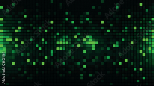 A background of rows of small multi-colored squares. Pixel graphics, colored squares. Vector background of glowing squares. Bright abstract mosaic background with glitter.