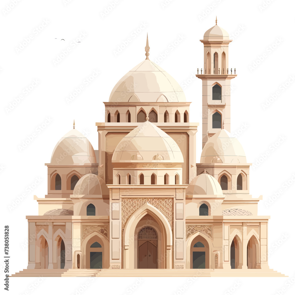 Watercolour Mosque Illustration