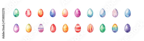Colored Easter eggs set. Vector illustration design.