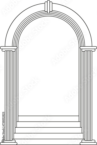 PNG boho frame arch arc portal logo illustration modern minimalistic retro aesthetic linear  bohemian design element mystical geometric abstract border