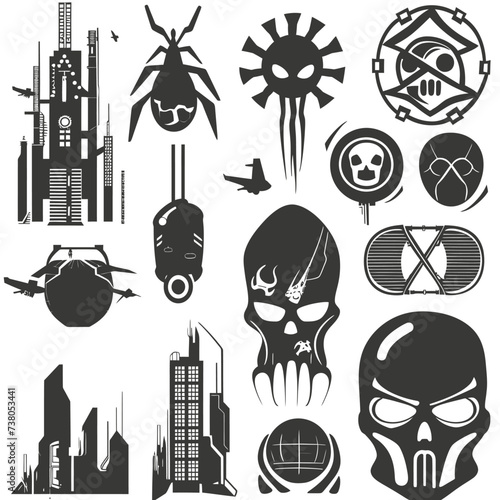 Post Apocalyptic Cyberpunk Symbols