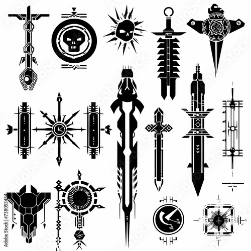Post Apocalyptic Cyberpunk Symbols