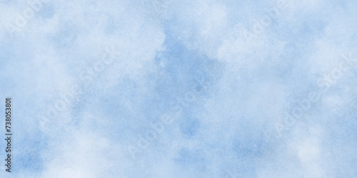 Abstract background with white paper texture and sky blue watercolor painting background. smoke fog or sky cloud in center with light border grunge design. white and blue grunge watercolor background