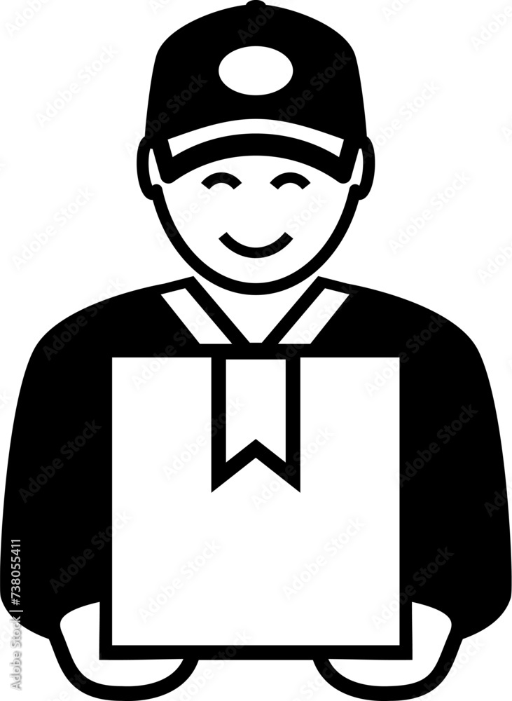 Delivery man vector icon