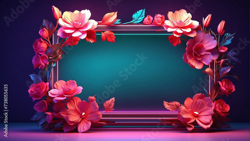 framework for photo or congratulation frame with roses frame with flowers