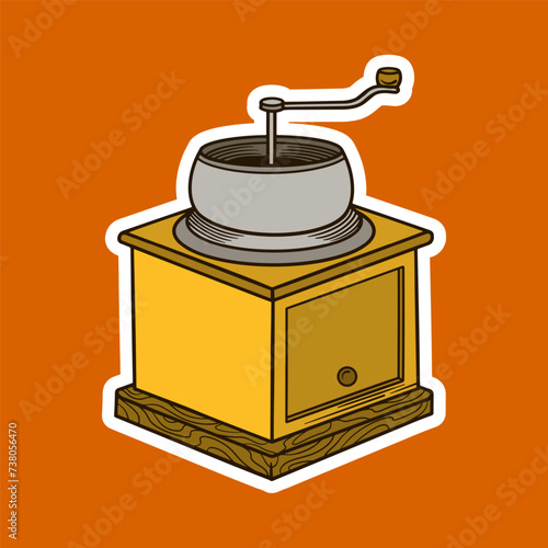 Manual Coffee Grinder Vector Illustration