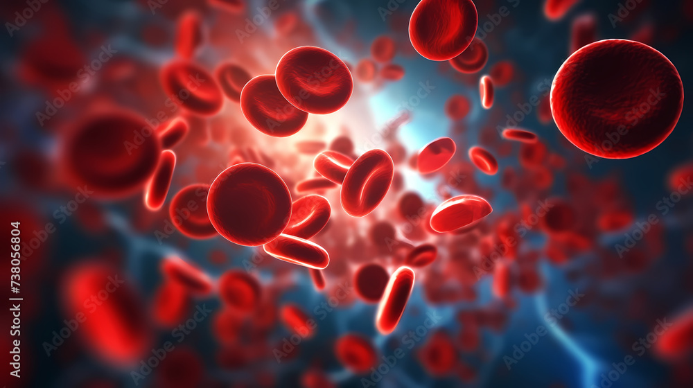 Macroscopic flow of red blood cells flowing through an artery Macroscopic flow of red blood cells flowing through an artery