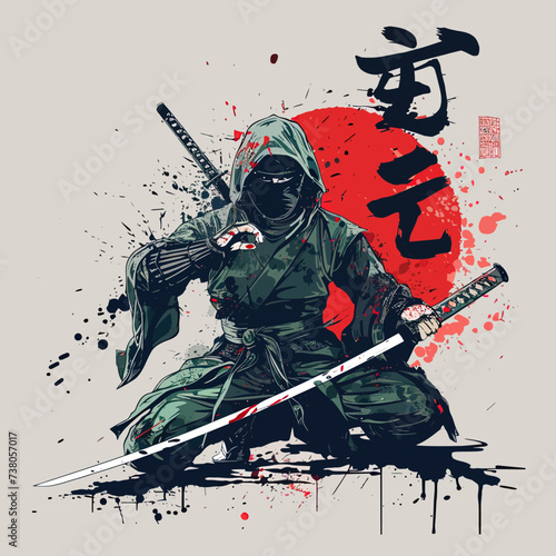 Japanese Ninja Illustration