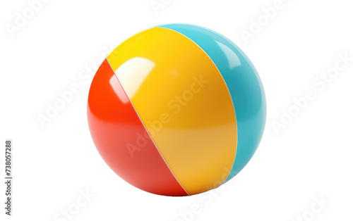 Multicolored Beach Ball. A vibrant, multicolored beach ball rests on a clean and simple Transparent background.