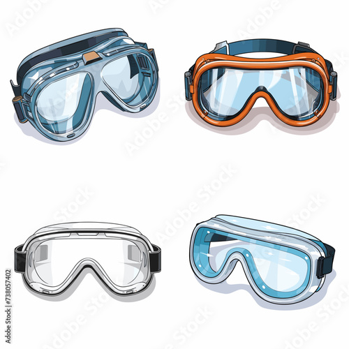 Safety Goggles (Protective Eyewear) simple minimalist isolated in white background vector illustration