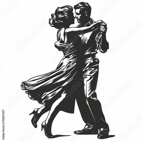 Illustration Couple Dancing