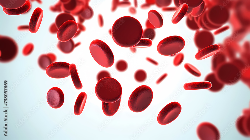 Macroscopic flow of red blood cells flowing through an artery Macroscopic flow of red blood cells flowing through an artery