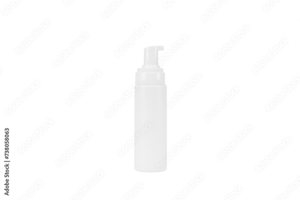 White unbranded dispenser bottle isolated on white background with clipping path, cosmetic packaging mockup with copy space White unbranded dispenser bottle isolated on white background with clipping path, cosmetic packaging mockup with copy space
