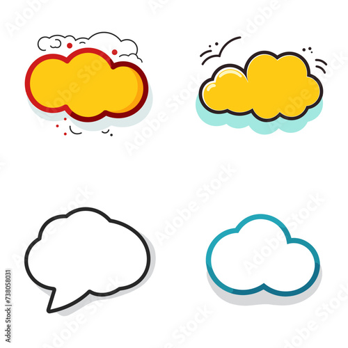 Speech Bubble (Chat Bubble Icon) simple minimalist isolated in white background vector illustration