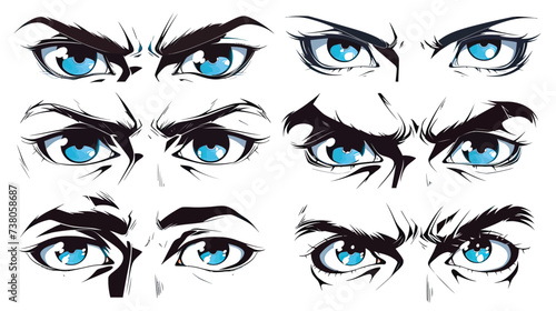 Set of Anime Eyes Male